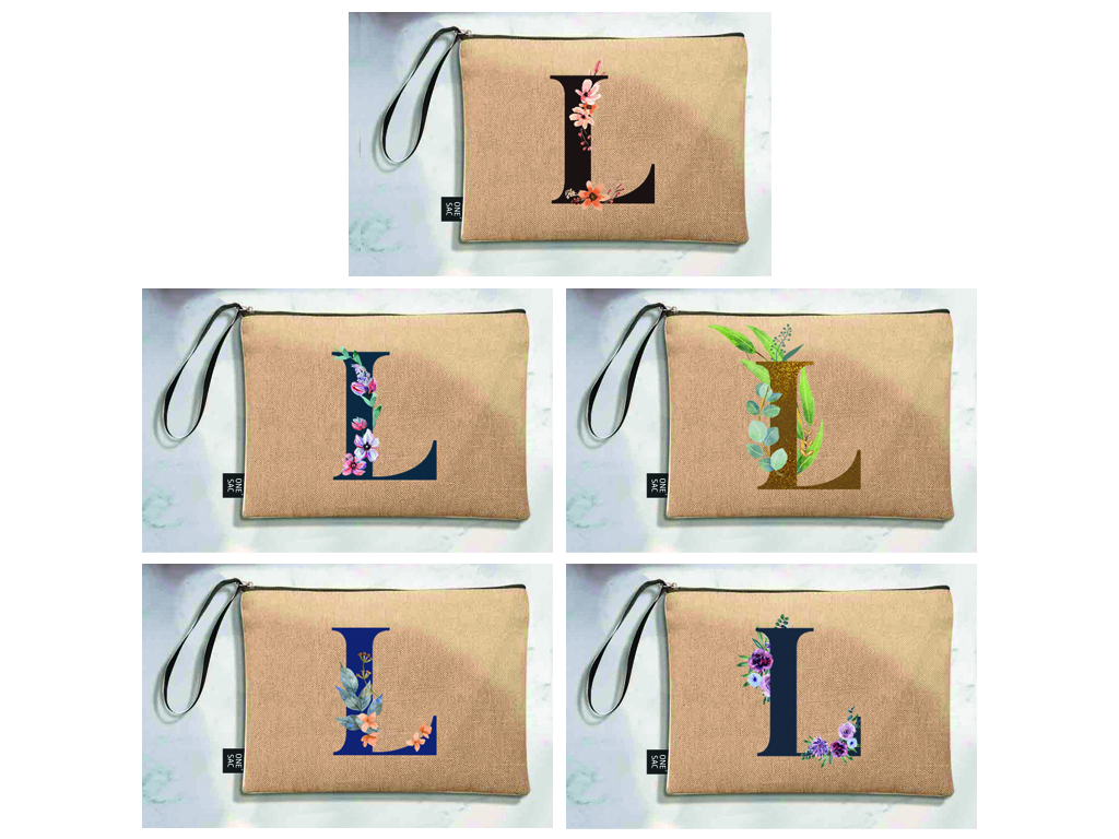 Sac à main Lettre L (Modèles variés) (25 × 18 × 1 cm)